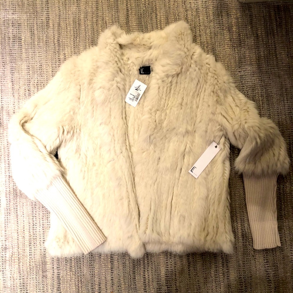 white fur sweater/jacket